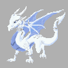 a small, pixelated idle animation of a white dragon standing wide on all fours. this is supposed to be me